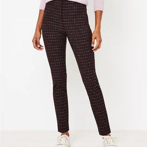 NWT Ann Taylor LOFT Pant Trouser High Waist Curvy Skinny Plaid Windowpane Fall